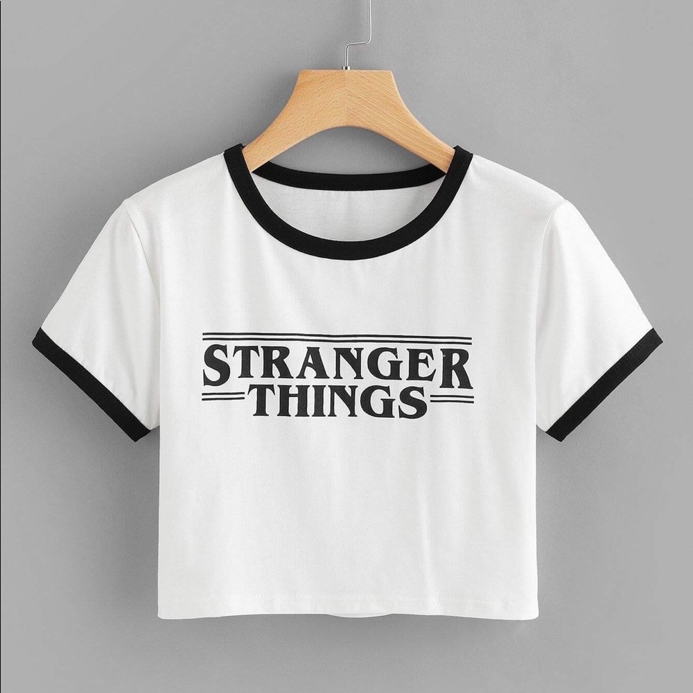 white top t-shirt Stranger Things